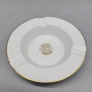 Noritake Japan Ashtray Hotel Nikkatsu Ivory Gold Rim Round 5"